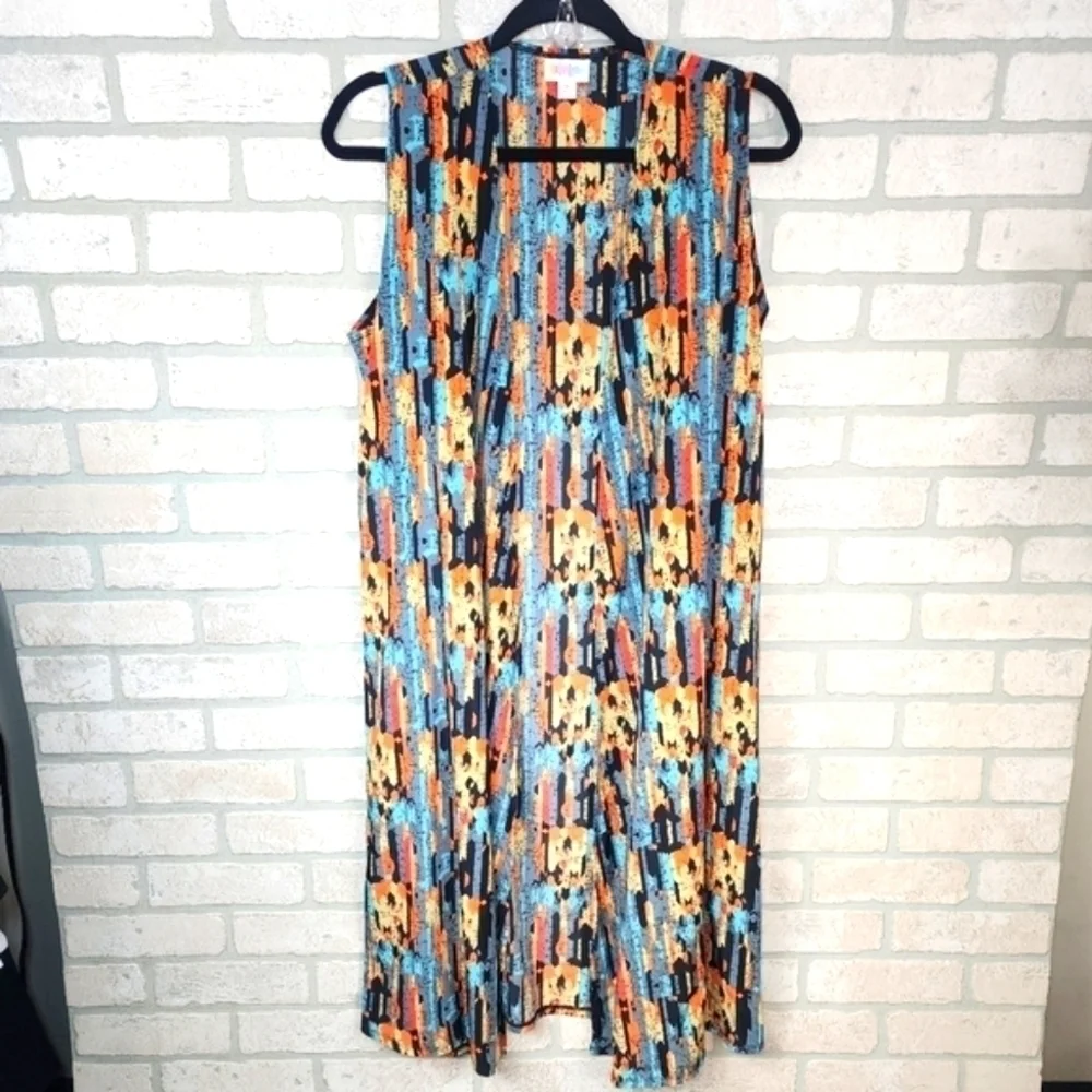 LULAROE JOY Sleeveless Vest Long Duster Size M